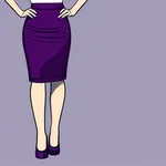 knee-length dark purple pencil skirt image
